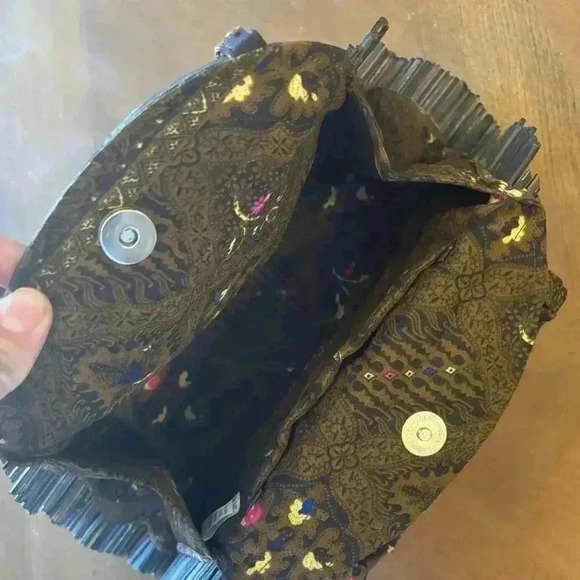 World market wooden purse with bamboo handles very boho artsy look - Picture 8 of 16